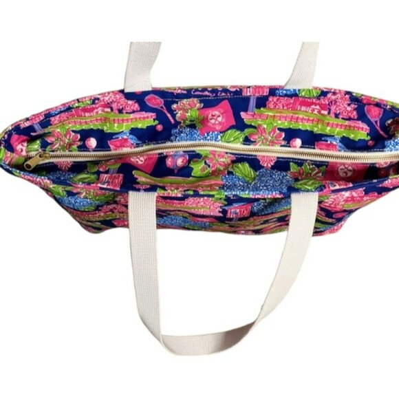 Kaeli Smith Canvas Tote Bag - Wilmington Country Club - Blue/Pink - 22x15” - Picture 4 of 10